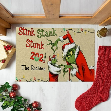 

Xmas On Sale! Grinch Christmas Blanket Christmas Festival Decoration Front Door Carpet Indoor Outdoor Mat Xmas_#B 014G