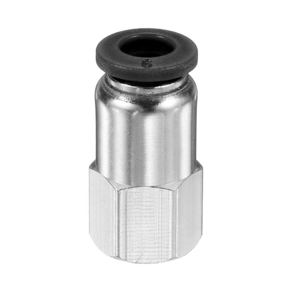 Uxcell Push to Connect Fittings 6mm Tube OD x 1/8" NPT Thread Female Straight Pneumatic Tube Fittings PCF6-N01 Quick Connect Air Line Fittings Air Hose Fittings, Black