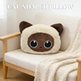 thumbnail image 5 of 18.5in Soft Cat Plush Pillow Stuffed Animal Calico and Siamese Cat Design Fluffy Backrest Cushion for Sofa Bed Decor Cozy Pet Themed Home Ornament Gift Item, 5 of 5
