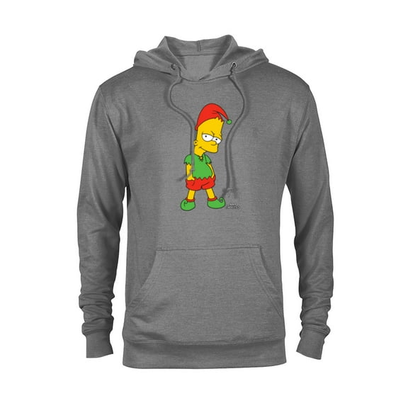 The Simpsons Bart Simpson Elf Bart Holiday - Pullover Hoodie for Adults – Customized-Graphite Heather