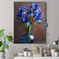 thumbnail image 4 of Blue Iris Floral Canvas Print Wall Art for Living Room Bedroom Dining Room Hallway Kitchen Decor, 4 of 8