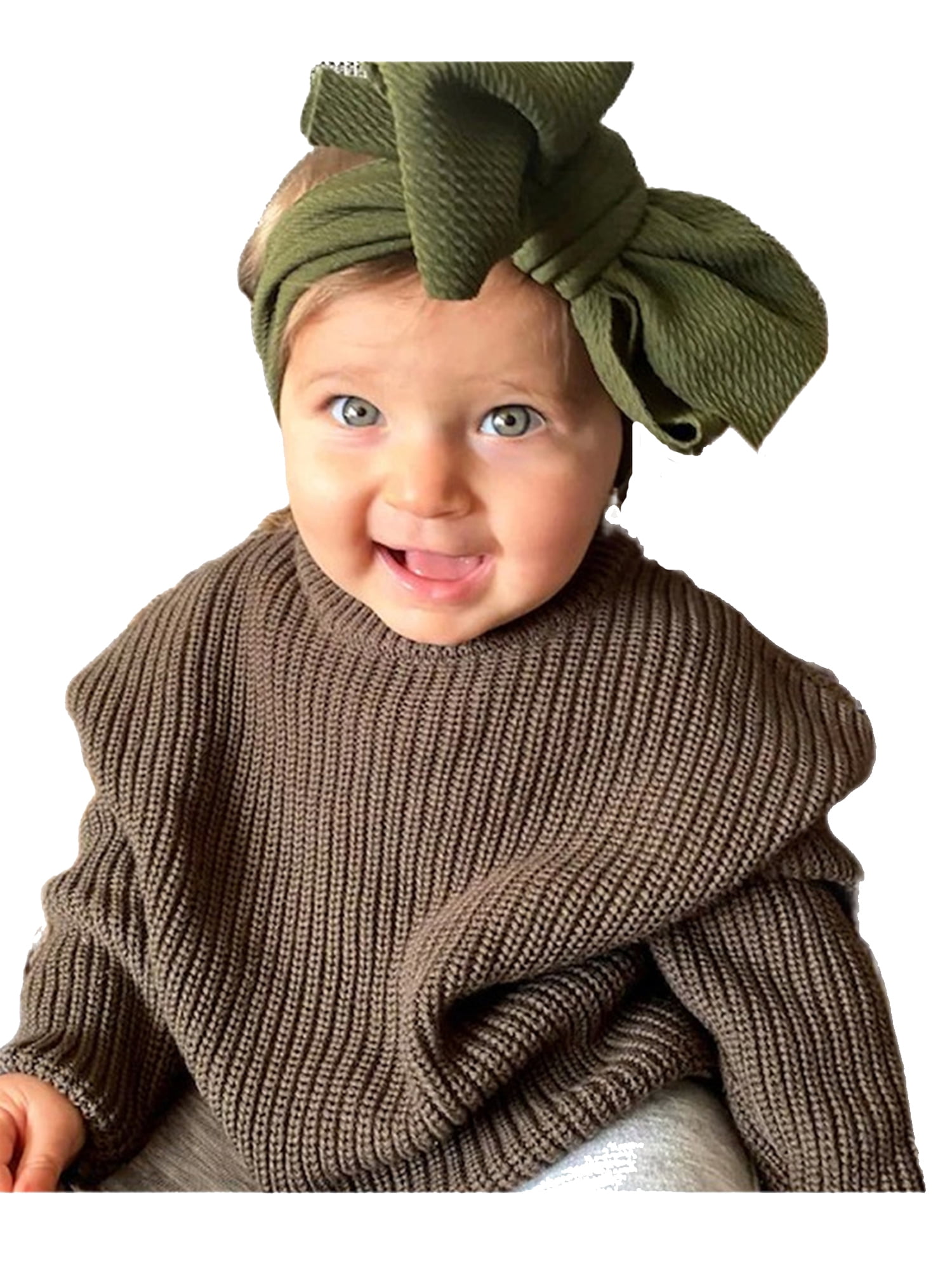 Infant Baby Boy Girl Oversized Knit Sweater Chunky Long Sleeve Pullover