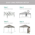 thumbnail image 3 of Best Choice Products 10x10ft Easy Setup Pop Up Canopy, Portable Tent w/ Side Wall, 1-Button Push, Case - Light Gray, 3 of 8