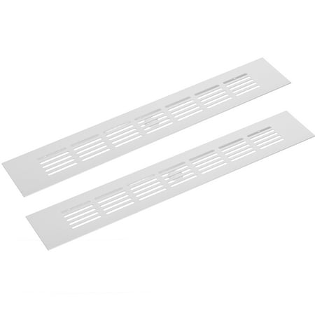 Worgeous 2Pcs Aluminum Alloy Rectangle Ventilation Grille Air Vent Cover with Screw for Cabinet Doors Wardrobes and Furniture Silver 3000 x 50 MM