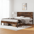 thumbnail image 3 of Dowellia Full Size Bed Frame with Headboard and Footboard, Metal Support, Rustic Brown, 3 of 9