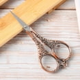 thumbnail image 4 of Sewing Scissors, Cross-Stitch Craft Scissor Sewing Shears, Stainless Steel Well-made Scissor European Retro Style For Embroidery, Needlework Sewing,Cross-stitch CopperB01-003-00123, 4 of 8