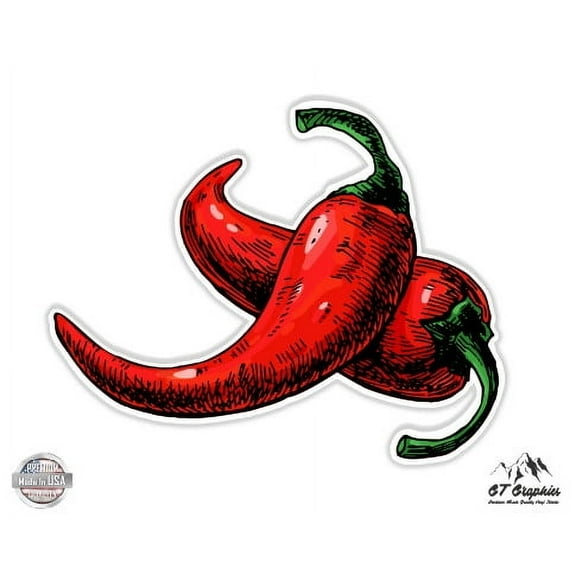 Chili Peppers - 3" Vinyl Sticker - For Car Laptop I-Pad Phone Helmet Hard Hat - Waterproof Decal