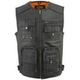 thumbnail image 6 of Milwaukee Leather MLM3580 Men's Black ‘Super Utility-Multi Pocket Vest’ Motorcycle Biker Leather Vest Small, 6 of 8