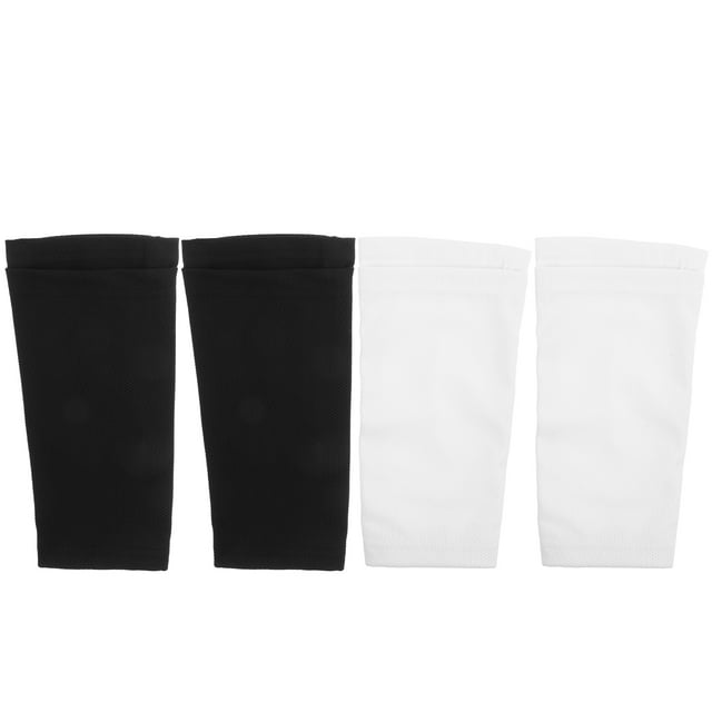 2 pares de espinilleras de fútbol de doble capa: transpirables con bolsillo interior para mayor estabilidad y comodidad.