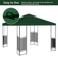 thumbnail image 5 of Double Tiered Gazebo Replacement Square Canopy Roof Top for Patio Garden Cover Anti-UV Sunshade 10'x10' Green, 5 of 11