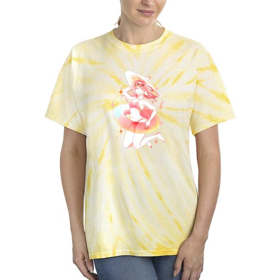 Anime Girl Enjoying Summer Tie Dye Cyclone Women -Image by Shutterstock, Female Large