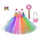 thumbnail image 1 of Vestido de princesa de caramelo arcoíris, vestido de baile para niñas, disfraz de piruleta, lazo de piruleta, ropa de fiesta de cumpleaños para niños, trajes 2-123-4Y(M) Gao Jinjia LED, 1 of 2