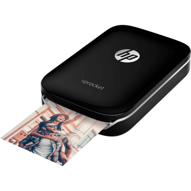 HP Sprocket Portable Photo Printer, Print Social Media Photos on 2x3  Sticky-Backed Paper - Black (X7N08A) 