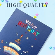 VUDECO Pop Up Birthday Card Happy Birthday Card Birthday Cards for Women 3D Cake Birthday Pop Up Card for Mom Daughter Mothers Pop Up Cards Birthday Cards for Men 3D Pop Up Cards Pop Up Birthday Cards