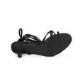 thumbnail image 5 of BLISSFUL STEP Women's Strappy Lace Up Kitten Heels Sandals Black (Size 8), 5 of 7