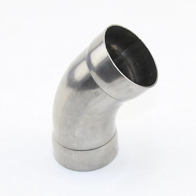 304 Stainless Steel 45 Degree Exhaust Pipe Muffler Inner Diameter 51mm 63mm Welded Elbow, High Pressure Corrosion Resistance~12824
