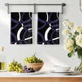 thumbnail image 3 of Blue Geometric Kitchen Towels Set of 3, Contemporary White Abstract Lines Black Absorbent Dish Towels for Kitchen, Microfiber Hand Towel, Quick Drying Tea Towel for Cleaning Decorative Dishcloths, 3 of 7