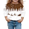 thumbnail image 6 of Boys Girls Christmas Sweatshirt Long Sleeve Crewneck Casual Santa Claus and Reindeer Print Pullover Sweatshirts 1-12 Years, 6 of 7