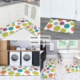thumbnail image 5 of Geometric Flower and Dahlia White Anti Fatigue Kitchen Rugs Set Of 2, Non Slip Washable Decorative Floor Mats for Kitchen Sink Laundry, 17"x30" and 17"x47", 5 of 6