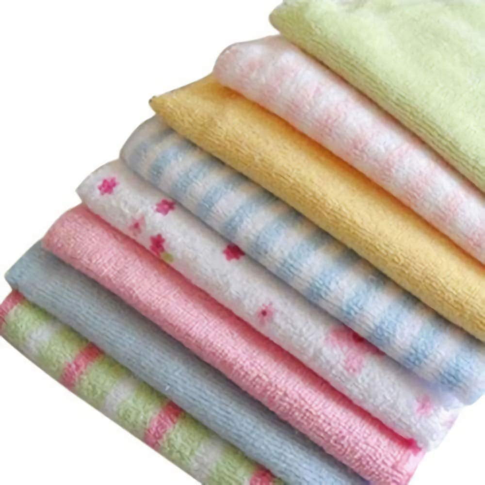 8Pcs/Pack Infant Newborn Baby Soft Bath Towel Washcloth Feeding Wipe Cloth Pad 