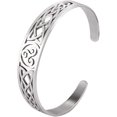 thumbnail image 1 of Brazalete con símbolo de Triskele, brazalete de acero inoxidable con nudo celta de la Trinidad irlandesa, amuleto vintage, joyería, regalos para hombres, mujeres y adolescentes, 1 of 5