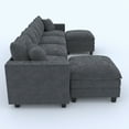 thumbnail image 3 of Modern U Shaped Sectional Sofa, 6 Seaters Chenille Upholstered Modular Couch With Movable Ottomans For Living Room Office, 3 of 12