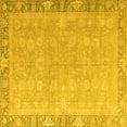 thumbnail image 1 of Ahgly Company Machine Washable Indoor Square Oriental Yellow Modern Area Rugs, 5' Square, 1 of 4