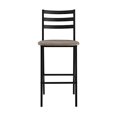 thumbnail image 4 of Walker Edison Ladder Back Industrial Farmhouse Counter-Stool Armless Dining Room Chairs Kitchen 26 Inch, Grey Wash, 4 of 5