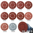 thumbnail image 6 of 10 PCS 5 Inch 8-Hole Hook and Loop Sanding Discs Sandpaper Red Round, Hook and Loop Round Sandpaper Pads, Aluminum Oxide Sandpaper Pads, for Random Orbital Sander, 6 of 9