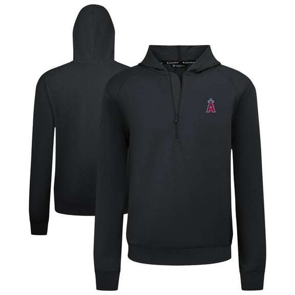 Men's Levelwear  Black Los Angeles Angels Technic Insignia Quarter-Zip Hoodie