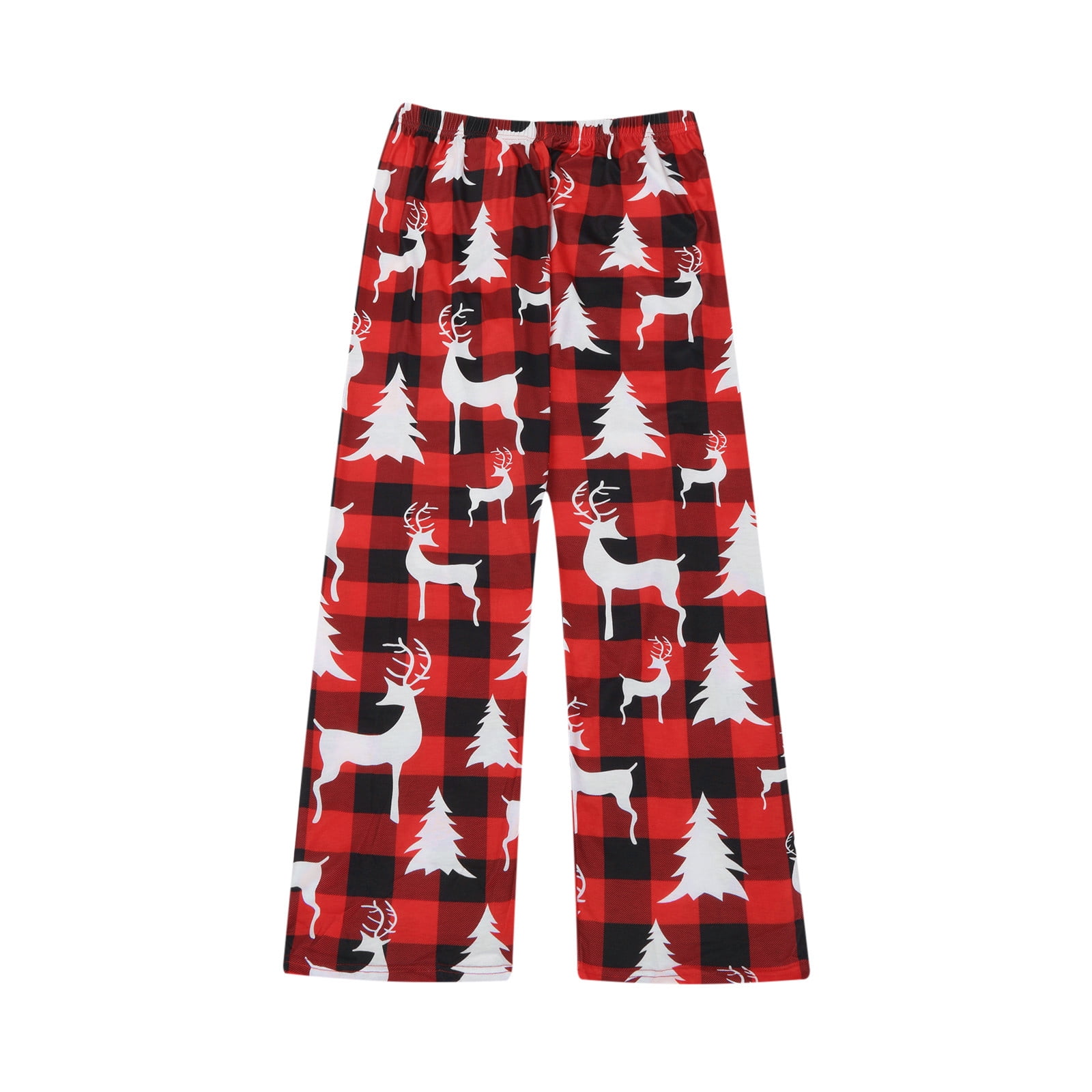 Family Holiday Warm Gift Christmas Parent-child Red Long-sleeved Shirt + Plaid P