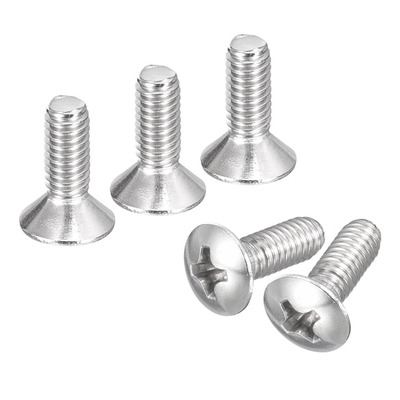 M4x10mm Oval Head Phillips Machine Screws, 100 Pack 304 Stainless Steel Slightly Raised Countersunk Head Screws