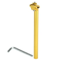 Unique Bargains Bike Seat Post 27.2x350mm Bike Saddle Post Seat Tube Aluminum Alloy Gold Tone Extra Long Adjustable Angle