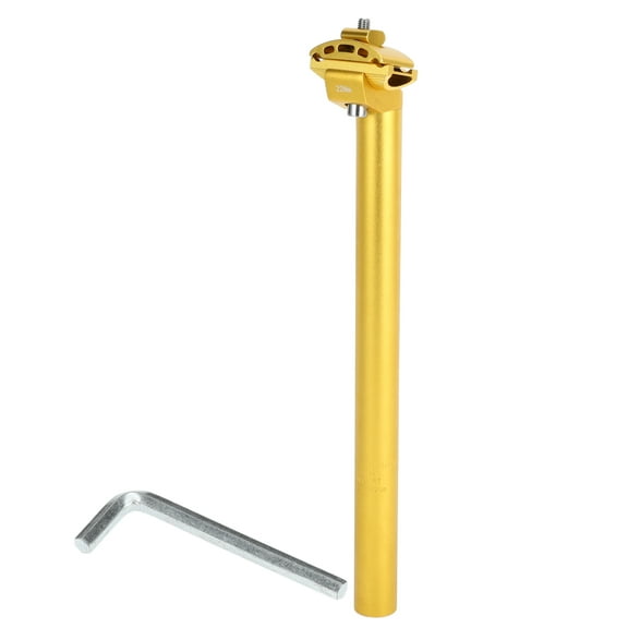 Unique Bargains Bike Seat Post 27.2x350mm Bike Saddle Post Seat Tube Aluminum Alloy Gold Tone Extra Long Adjustable Angle