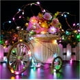 thumbnail image 4 of Solar String Lights for Outside,Copper Wire Solar Fairy Lights 8 Modes Waterproof Outdoor String Lights for Christmas Party Patio Garden Decoration(Multicolor-16FT-50LED), 4 of 6