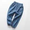 thumbnail image 2 of YunPes Toddler Baby Baggy Jeans Baby Boys Drawstring Pants Boys Girls Harem Pants Pull on Denim Joggers Loose Elastic Waist Pants, 2 of 9