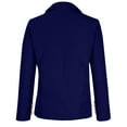 thumbnail image 4 of Olyvenn Trendy Blazers Coats Double Breasted for Women Long Sleeve Blazer Jackets Solid Slim Fit Business Work Office Lightweight Lapel Collar Womens Suit Button Open Front Casual Blue 14, 4 of 5