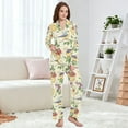 thumbnail image 4 of FORMRS Womens Pajama Set Long Sleeve Top and Pants with Pockets Soft Comfy Lounge Sleepwear, Sizes S-2XL, Birds with Strawberries, 4 of 7