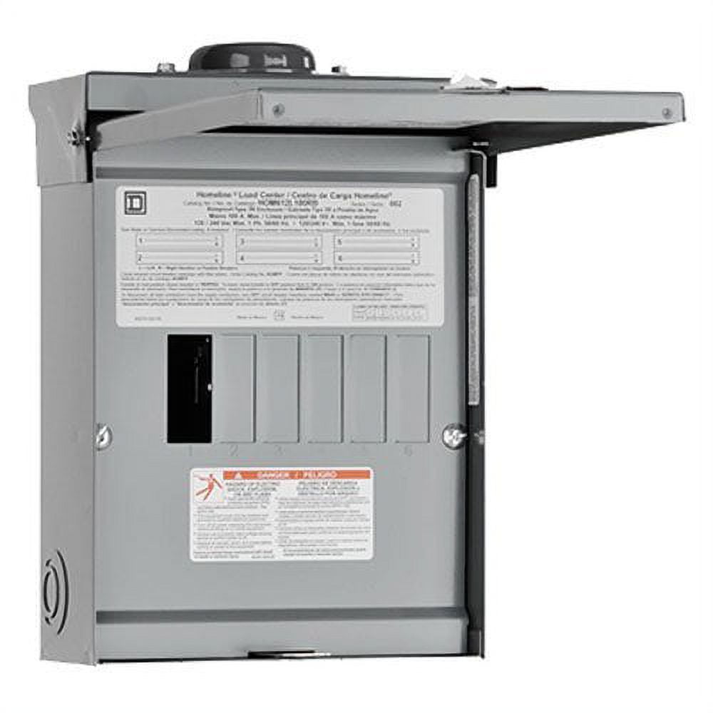 Square D by Schneider Electric HOM612L100RBCP Homeline 100 Amp 6-Space 12-Circuit Outdoor Main Lugs Load Center