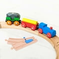 thumbnail image 2 of Wooden Train Track Toy Blue Wood Track for Kids Educational Play Piece, 2 of 5