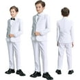 thumbnail image 3 of Lycody Boys Formal Suits Slim Fit 5 Piece Kids Suit Jacket Pants Set with Dress Shirt and Tie for Wedding Prom, 3 of 6
