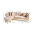 thumbnail image 3 of Julia Gold Detailed Tufted Upholstery Sectional made with Wood In Taupe, 3 of 5