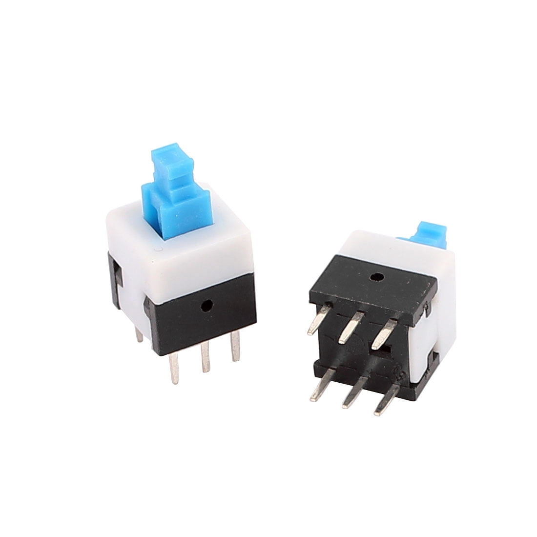 Unique Bargains 5Pcs 6 Pin Square 8mmx8mmx14mm Self-Locking DPDT Mini Push Button Switch