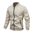 thumbnail image 7 of Fgnfyis Jackets for Men Fashion Flight Jacket Casual Baseball Coat Autumn Stylish Outerwear for Young Adults Stand Collar Mens Winter Coat White XXXXL, 7 of 7