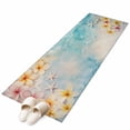 thumbnail image 2 of Summer Washable Runner Rugs 2'x6', Ocean Beach Yellow Flowers Starfish Linen Texture Low Pile Throw Entryway Rug Non-Slip Sturdy Edge Binding Carpet for Indoor Bedside Entrance Bedside, 2 of 9