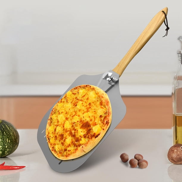 Paleta para Pizza, herramientas de fácil almacenamiento, colocación de pasteles, mango de madera plegable, pala para cocina, hornear Macarena pala de pizza