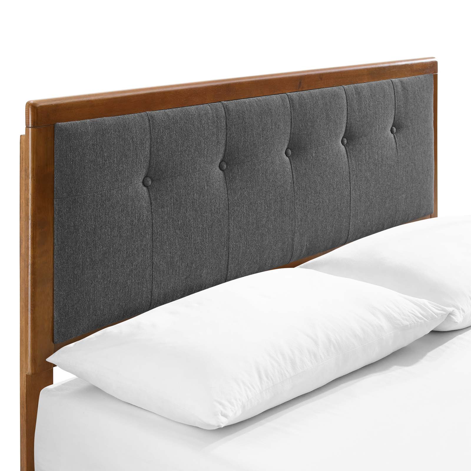 Modway Willow Full Wood Platform Bed with Angular Frame in Walnut/Charcoal detailed image 7