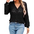 thumbnail image 4 of Hibeli Women Crochet Cut Out Cardigan Button Down Long Sleeve Crop Knit Cardigan, 4 of 5
