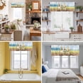 thumbnail image 5 of Gnome Sunflower Valance Curtain for Windows Daisy Hello Summer Brown Wood Grain Farm Rod Pocket Curtain Valances Short Window Treatments Panels for Kitchen Bathroom Laundry Room Basement 56 x 16 Inch, 5 of 9