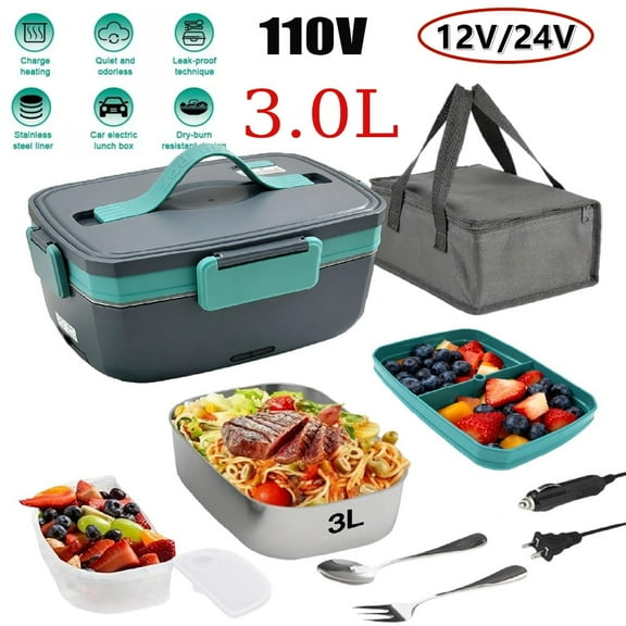 3.0L Electric Lunch Box Food Heating Portable 24V / 12V Office Car 3.0L US Plug